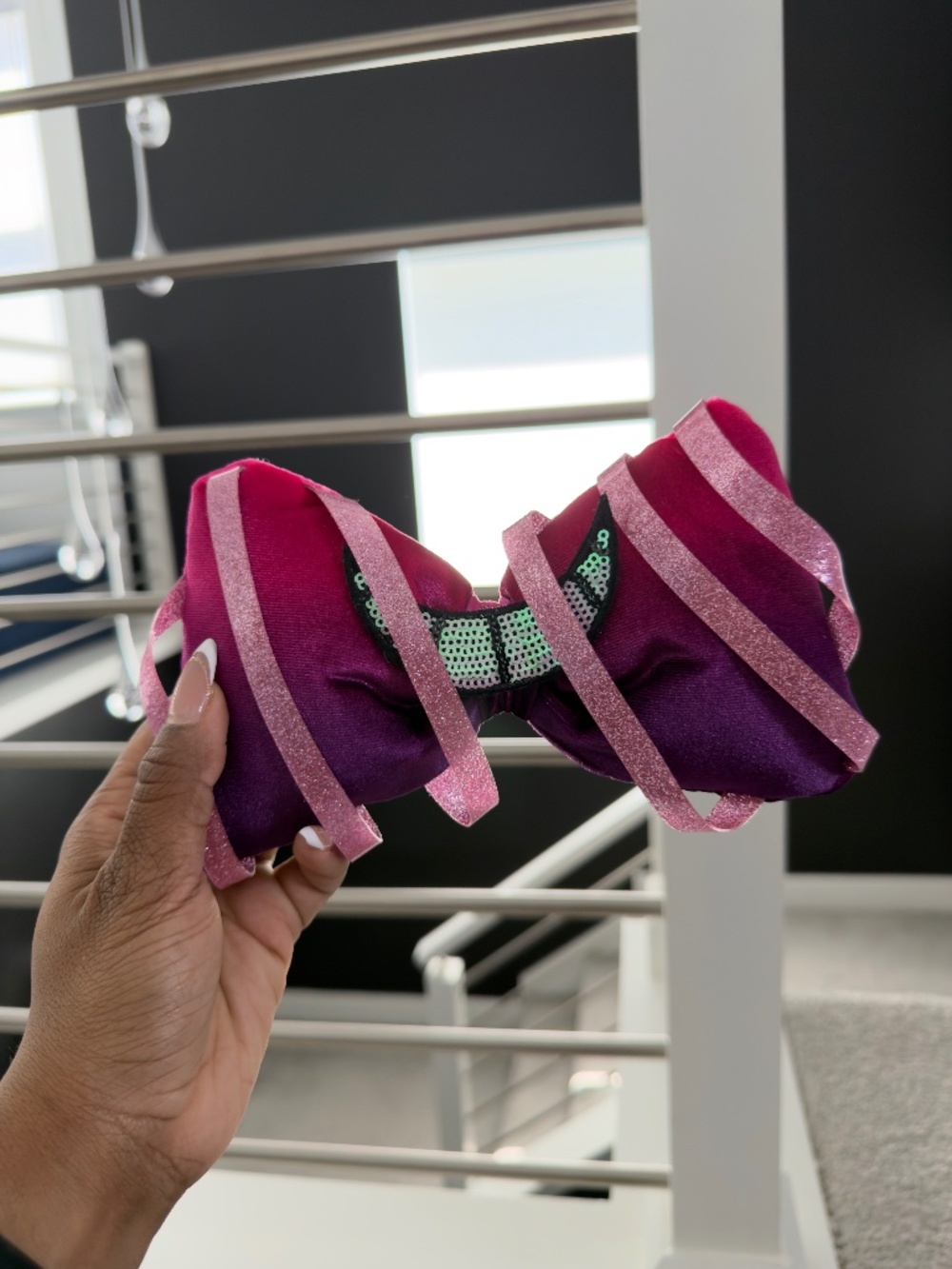 Disney Cheshire Cat Detachable Hair Bow for Hair or Black Ear Headband base